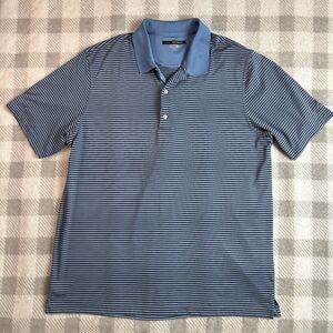 Men's Greg Norman Play Dry Polo blue stripe shirt size XL